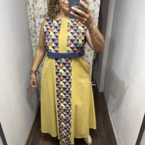 Vestido largo bohemio mostaza La Casa de Ántica