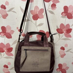 Bolso Devota & Lomba borgoña y topo con asas de mano y bandolera