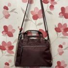 Bolso Devota & Lomba borgoña y topo con asas de mano y bandolera